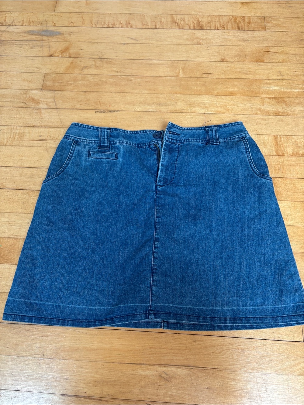 White Stag Blue Denim A-Line Skirt